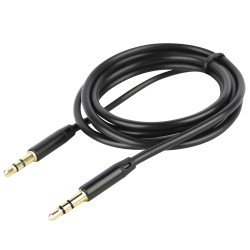 Essential 3.5mm PVC Auxiliary Audio Cable black Length - 1.2M, Stereo