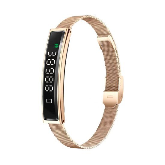Fontastic Smart-Armband &ndash; stylisches Fitnessband elegant wie Schmuck, Display, Metallband gold