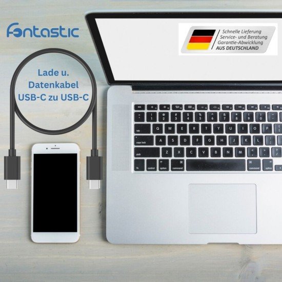 Fontastic Data Cable USB 2.0 Type-C > Type-C TPE, 1.2m black