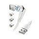 540Degree Magnetic USB Charging & Data Cable white 8-PIN+Type-C+MicroUSB, 1,2M, IPX5 compliant