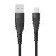 Datenkabel Elox USB-A>Micro-USB 1,5m schwarz Stecker Alu-Gehäuse, Kabel Nylon-Ummantelung