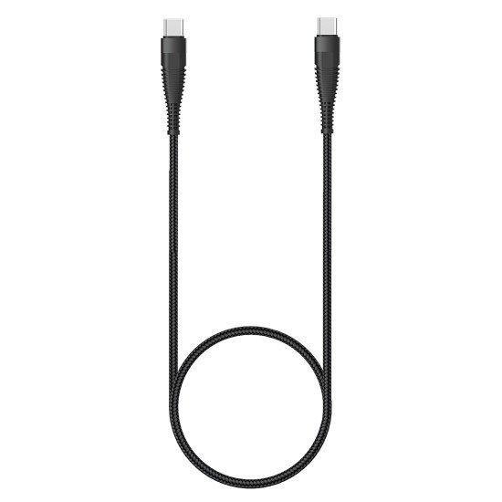 Datenkabel Elox USB-A>USB Typ-C 1,5m schwarz Stecker Alu-Gehäuse, Kabel Nylon-Ummantelung