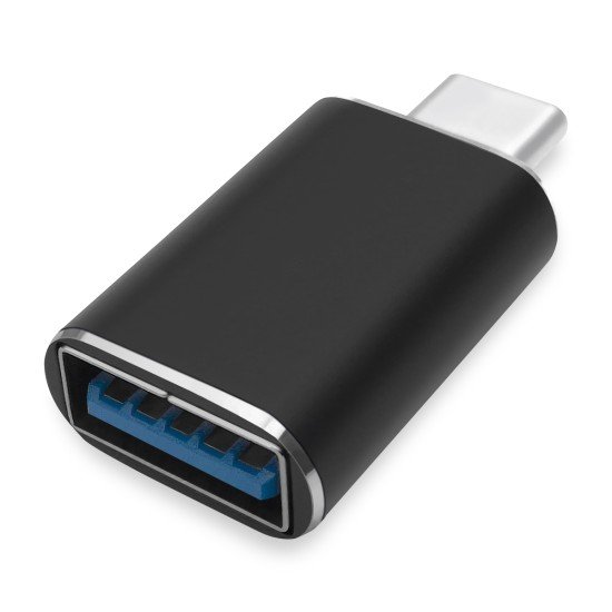 Adapter USB-A to Type-C, black USB 3.2 Gen1 5GB/s,Fast charge capable, Al-housing
