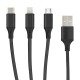 Essential Cable Niru Type-C/8-PIN/Micro 1.2M black Al Housing, Nylon Braided, Multi-Charging 2.4A
