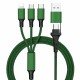 6in1 Ladekabel USB-A/Type-C/8-Pin/Micro USB 1.2m Al-Gehäuse, Nylon ummantelt, Multi-Laden 2.4A grün 6in1 Ladekabel USB-A/Type-C/8-Pin/Micro USB 1.2m Al-Gehäuse, Nylon ummantelt, Multi-Laden 2.4A grün