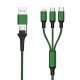 6in1 Ladekabel USB-A/Type-C/8-Pin/Micro USB 1.2m Al-Gehäuse, Nylon ummantelt, Multi-Laden 2.4A grün 6in1 Ladekabel USB-A/Type-C/8-Pin/Micro USB 1.2m Al-Gehäuse, Nylon ummantelt, Multi-Laden 2.4A grün
