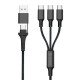 Multi Ladekabel - 3-fach USB-Typ-C auf USB-A/Typ-C Al-Gehäuse, Nylon ummantelt, Multi-Laden, 1.2m sw Multi Ladekabel - 3-fach USB-Typ-C auf USB-A/Typ-C Al-Gehäuse, Nylon ummantelt, Multi-Laden, 1.2m sw