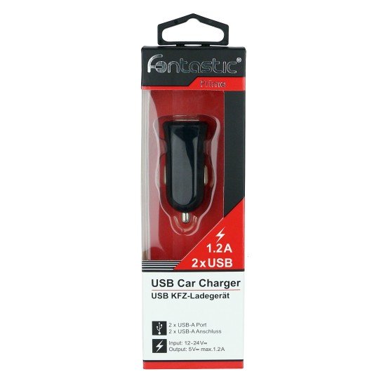 Kfz-Ladeadapter Picco Twin-USB 1.2A schwarz 