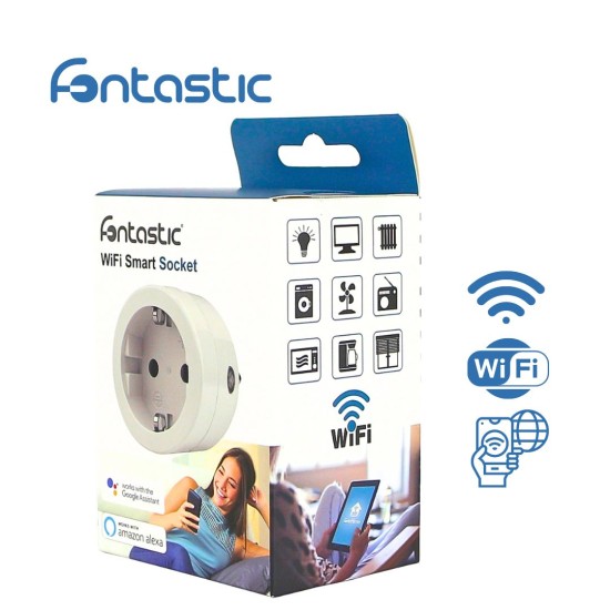 Wi-Fi Smart Plug white 16A 3680 Watts comp with Android,iOS,Alexa,Google Assistant