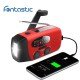 Solar, Dynamo AM/FM/WB Kurbelradio, Taschenlampe Notfall SOS-Alarm, Outdoor Notstromquelle, rot/sw