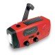 Fontastic Solar, Dynamo AM/FM Kurbelradio, rot/sw Notfall SOS-Alarm, Outdoor Notstromquelle, T-Lampe