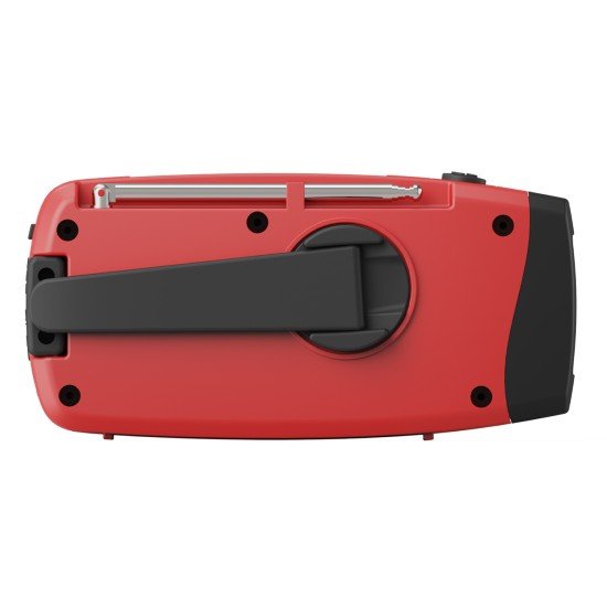 Fontastic Solar, Dynamo AM/FM Kurbelradio, rot/sw Notfall SOS-Alarm, Outdoor Notstromquelle, T-Lampe