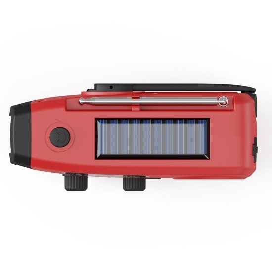 Fontastic Solar, Dynamo AM/FM Kurbelradio, rot/sw Notfall SOS-Alarm, Outdoor Notstromquelle, T-Lampe