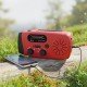 Fontastic Solar, Dynamo AM/FM Kurbelradio, rot/sw Notfall SOS-Alarm, Outdoor Notstromquelle, T-Lampe