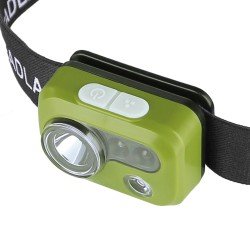 Fontastic LED Stirnlampe "Goyo", Wiederaufladbar Leichtgewicht, verschiedene Leuchtmodis, IPX4 grün