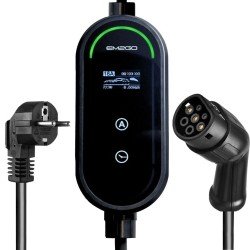 AC Portable Charger, Charge Power Meter, Schuko Adjustable current (6-16A), 5m Typ 2 Cable, black