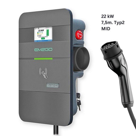 AC Wallbox Pro Power 22kW 7.5m Typ 2 Kabel LAN/WLAN/4G/RS485/RFID/OCPP/ModBus/MID +Backend AC Wallbox Pro Power 22kW 7.5m Typ 2 Kabel LAN/WLAN/4G/RS485/RFID/OCPP/ModBus/MID +Backend