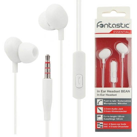 Essential In Ear Stereo Headset Beans Microfon, Answer Key, Soft White