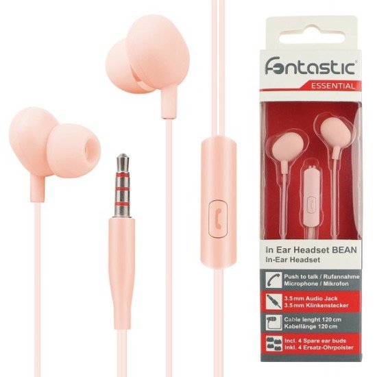 Essential In Ear Stereo Headset Beans Microfon, Answer Key, Light Apricot