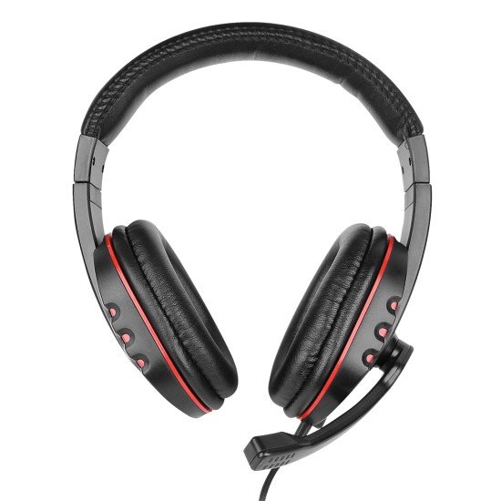 Gaming Headset NoXx, 2M Cable, black / red Microphone, Vol Control, incl PC AUX Y-Splitter