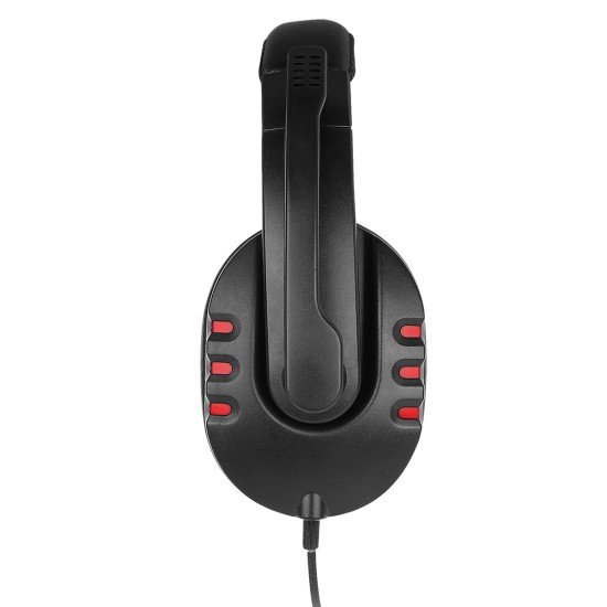 Gaming Headset NoXx, 2M Cable, black / red Microphone, Vol Control, incl PC AUX Y-Splitter