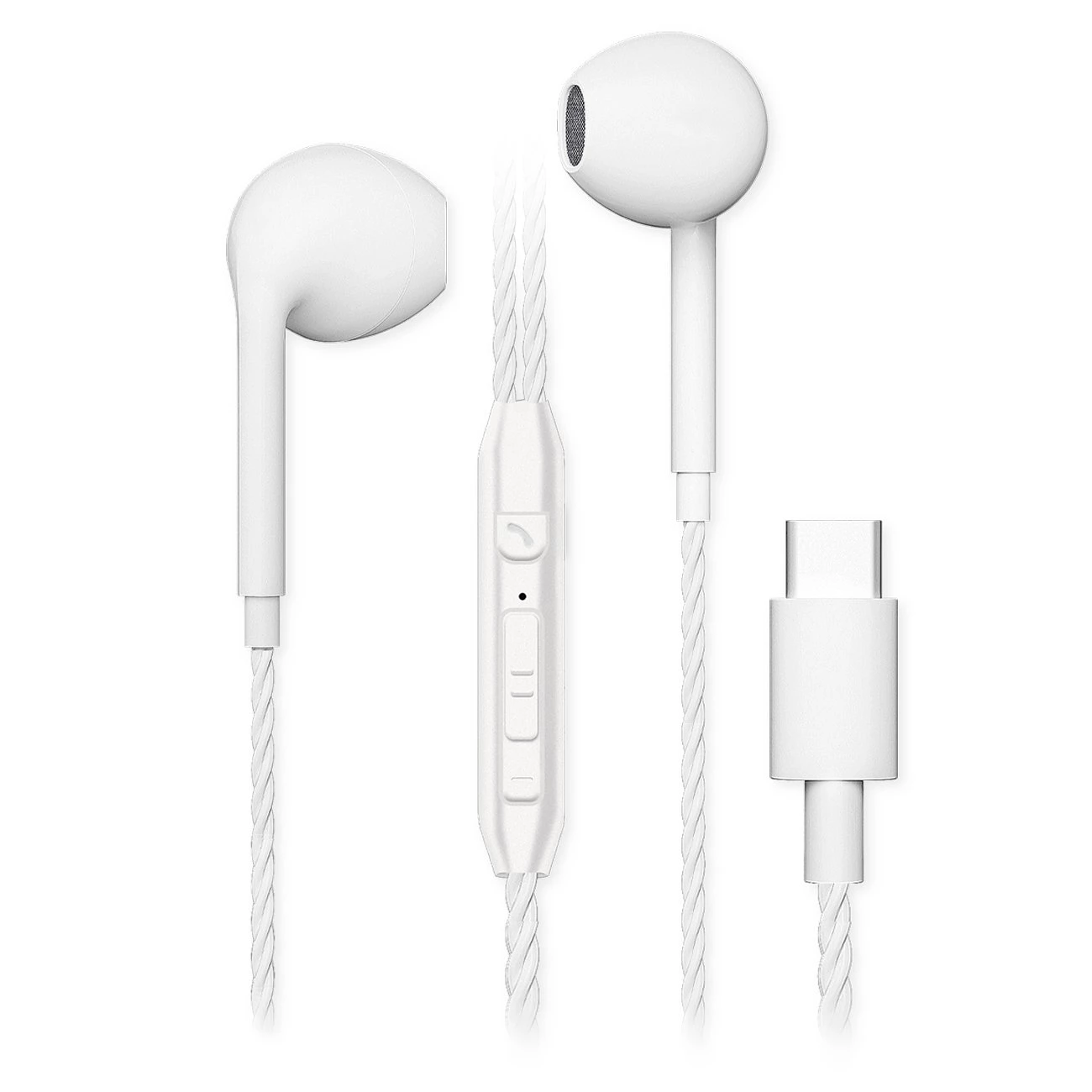 In-Ear USB Typ-C Stereo-Headset C12-LR weiß Lautstärkeregelung,