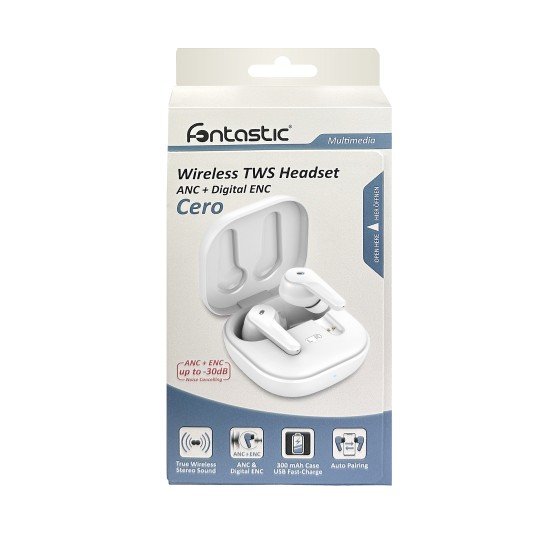 TWS In-Ear Kopfhörer "Cero" ANC digitales ENC weiß Touch-Steuerung, Typ-C Schnellladung, Hall-Sensor TWS In-Ear Kopfhörer "Cero" ANC digitales ENC weiß Touch-Steuerung, Typ-C Schnellladung, Hall-Sensor