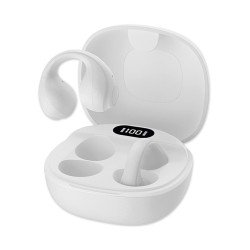 Fontastic OWS Kabellose Open Ear Kopfhörer weiß Tragekomfort, Touch-Steuerung, Ladeetui, "Active"