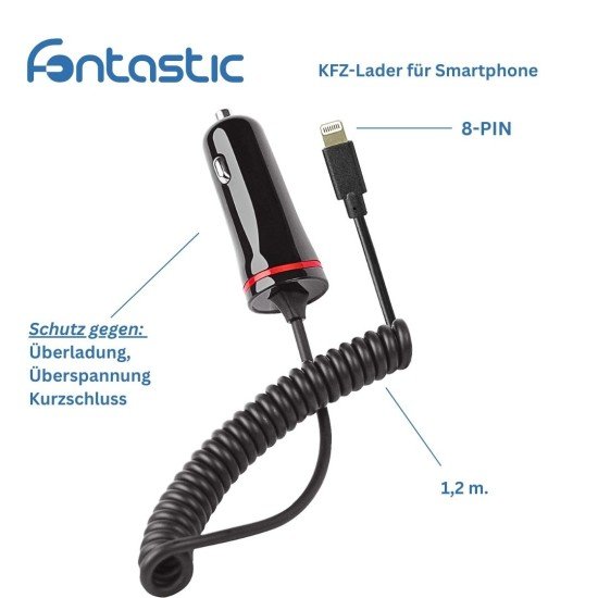 Essential Kfz-Ladekabel Lightning 1A schwarz 
