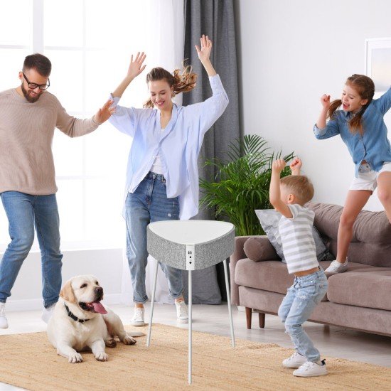 Drahtloser Lautsprecher Mesu Tisch Design TWS ws Raumfüllender Klang, Tischplatte induktives Laden Drahtloser Lautsprecher Mesu Tisch Design TWS ws Raumfüllender Klang, Tischplatte induktives Laden