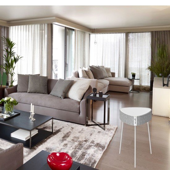 Drahtloser Lautsprecher Mesu Tisch Design TWS ws Raumfüllender Klang, Tischplatte induktives Laden Drahtloser Lautsprecher Mesu Tisch Design TWS ws Raumfüllender Klang, Tischplatte induktives Laden