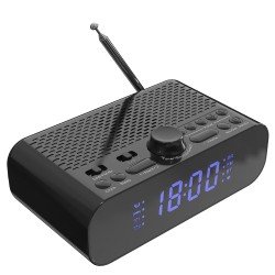 Digital DAB+/FM clock radio and wireless speaker Large display, DAB Presets, integrated battery