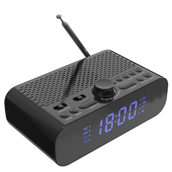 DAB+/FM Radiowecker und Drahtloser Lautsprecher sw Großes Display, Senderspeicher, eingebauter Akku DAB+/FM Radiowecker und Drahtloser Lautsprecher sw Großes Display, Senderspeicher, eingebauter Akku