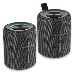 Fontastic 2-in-1 TWS Speaker "Cora" 20Watt 360° Sound, Split Design, LED Light, AUX IPX5 grey