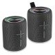 Fontastic 2-in-1 TWS Lautsprecher "Cora" 20Watt 360° Raumklang, Split-Design, LED, AUX, IPX5, grau