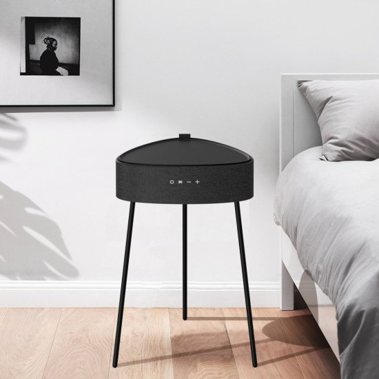 Wireless Speaker Mesu, Table Design, TWS black Exceptional Sound Experience, Wireless Charging