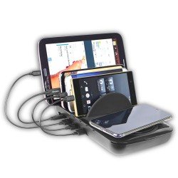 All-in-One Charging Station Casa+ 50W black QC3.0, with detachable Wireless Charger