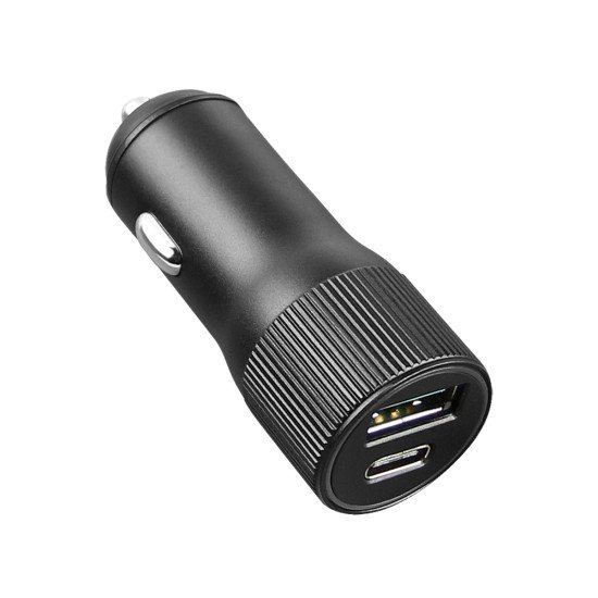 Car Charger Dual Port Alo 30 Watts grau Type-C - Power Delivery, USB-A 5V/2.4A