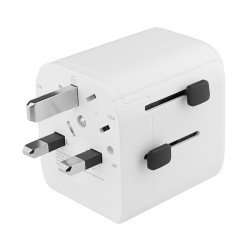 Welt-Adapter Planet USB-Ports US/UK/AUS 100 Länder 10A Fuse Power: 250V/2500W Schuko-/ Eurostecker ws