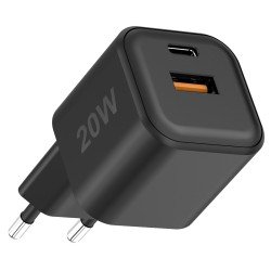 AC Charger MINI GaNto 20W Type-C PD + USB-A FC Ultra-compact, intelligent charging PPS black