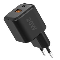 AC Charger MINI GaNto 20W Type-C PD + USB-A FC Ultra-compact, intelligent charging PPS black
