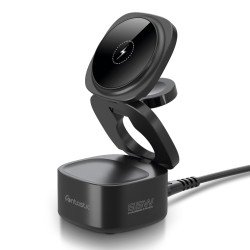 Wireless charging station Qumag GaN technology 65W Compact design, All-In-One, FC, PD, PPS, black