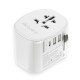 Fontastic Welt-Adapter „Terra“ US/UK/AUS/CN/EURO 10A Fuse, 250V/2300W, USB-A+C, Schukostecker ws