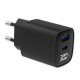 Fontastic Netzteil GaN 30W mit Digitalanzeige, sw Typ-C + USB-A, PD, FC, Leistungsabgabe Anzeige