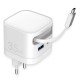 Fontastic 35W GaN Charger with retractable cable Type-C + A Ports, Cable Type-C PD FC “Zap" white Fontastic 35W GaN Charger with retractable cable Type-C + A Ports, Cable Type-C PD FC “Zap" white