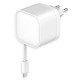 Fontastic 35W GaN Charger with retractable cable Type-C + A Ports, Cable Type-C PD FC “Zap" white Fontastic 35W GaN Charger with retractable cable Type-C + A Ports, Cable Type-C PD FC “Zap" white
