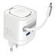 Fontastic 35W GaN Netzteil mit einziehbarem Kabel iWatch Kabelloses Laden C+A Ports PD FC “QiZap" ws
