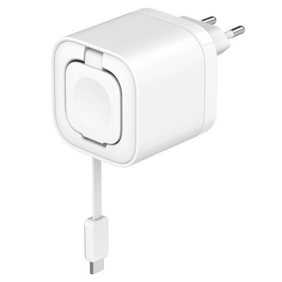 Fontastic 35W GaN Netzteil mit einziehbarem Kabel iWatch Kabelloses Laden C+A Ports PD FC “QiZap" ws