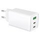 Fontastic Netzteil GAN 65W, 2 x Typ-C + USB-A ws Power Delivery, Fast Charge, Ladesteuerung, “Zono”