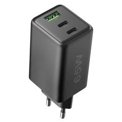Fontastic Netzteil GAN 65W, 2 x Typ-C + USB-A sw Power Delivery, Fast Charge, Ladesteuerung, “Zono”